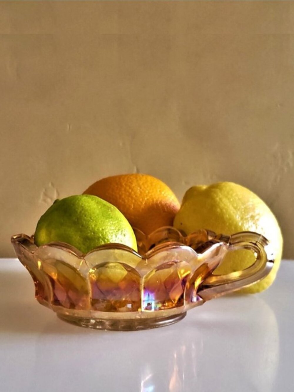 Antique "Marigold" Carnival Glass Candy/Nut/Candle Dish by Imperial Glassworks